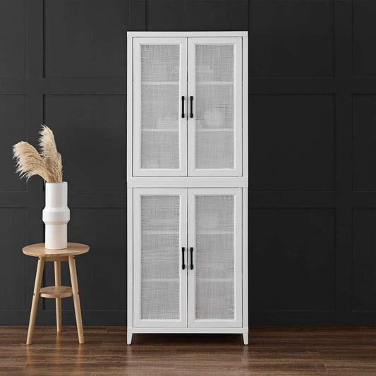 Crosley Furniture Milo Tall Storage Pantry White - 2 Stackable Pantries - KF33025WH veiw 2