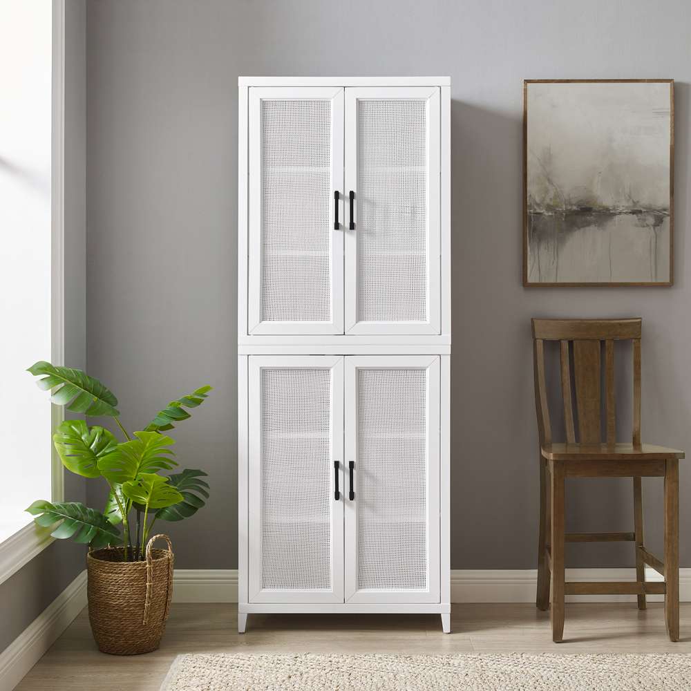 Crosley Furniture Milo Tall Storage Pantry White - 2 Stackable Pantries - KF33025WH veiw 5