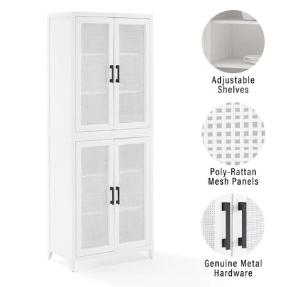 Crosley Furniture Milo Tall Storage Pantry White - 2 Stackable Pantries - KF33025WH veiw 7