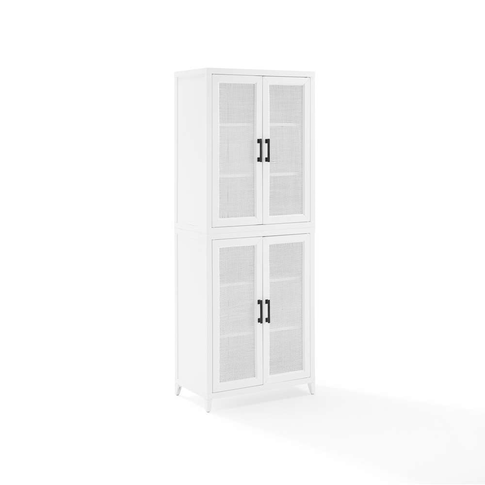 Crosley Furniture Milo Tall Storage Pantry White - 2 Stackable Pantries - KF33025WH veiw 9