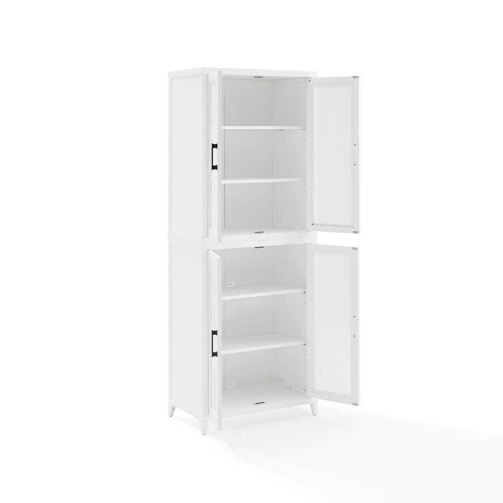 Crosley Furniture Milo Tall Storage Pantry White - 2 Stackable Pantries - KF33025WH veiw 11