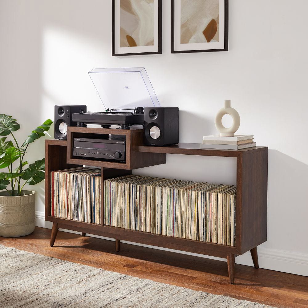 Crosley Furniture - Nashville Large Record Player Stand With Vinyl Storage - CF1166-BR view 0