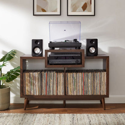 Crosley Furniture - Nashville Medium Record Player Stand With Vinyl Storage - CF1165-BR view 9