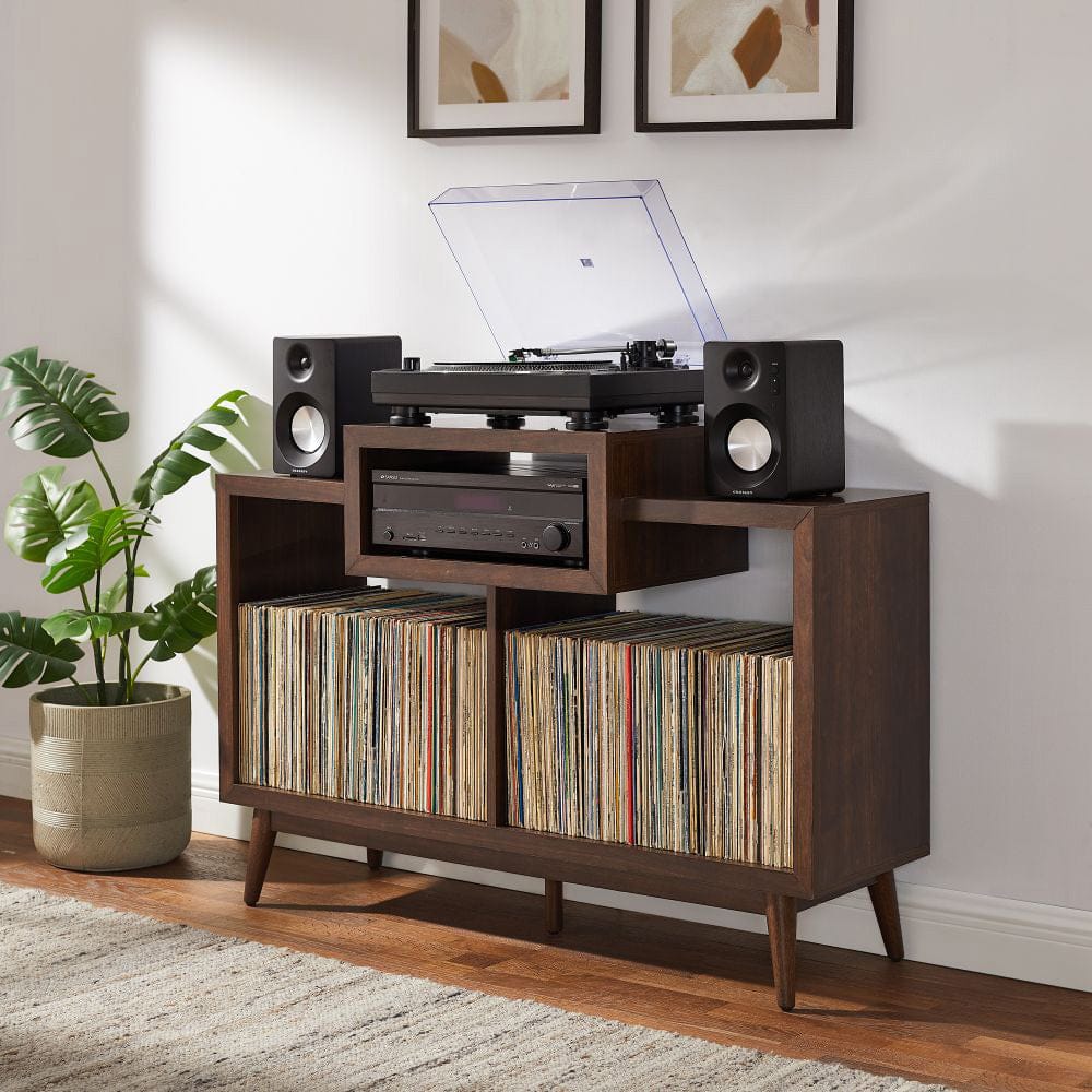 Crosley Furniture - Nashville Medium Record Player Stand With Vinyl Storage - CF1165-BR view 0