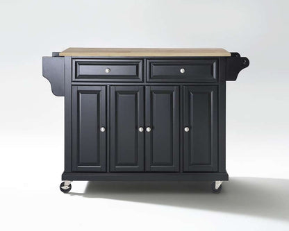 Crosley Furniture - Natural Wood Top Kitchen Cart/Island in Black Finish - KF30001EBK veiw 1