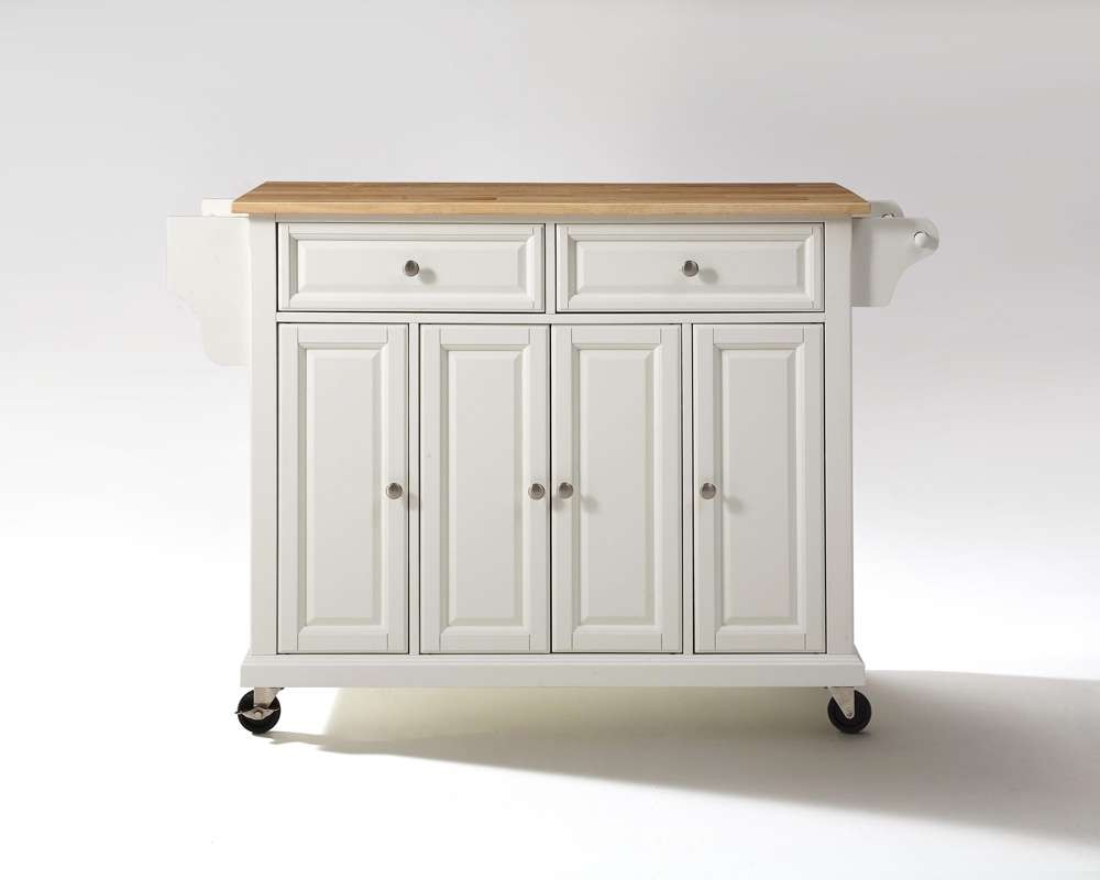 Crosley Furniture - Natural Wood Top Kitchen Cart/Island in White Finish - KF30001EWH view 1