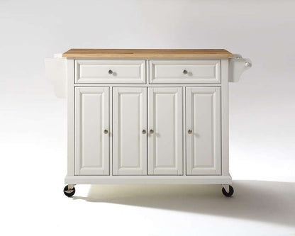 Crosley Furniture - Natural Wood Top Kitchen Cart/Island in White Finish - KF30001EWH view 1
