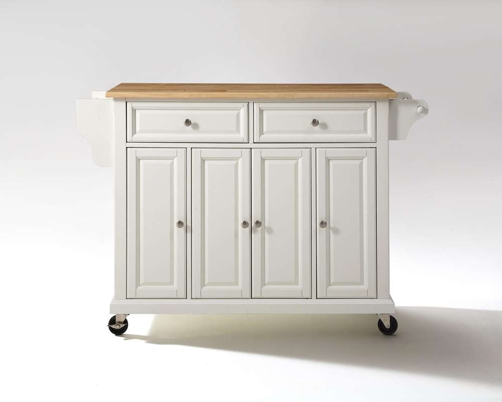 Crosley Furniture - Natural Wood Top Kitchen Cart/Island in White Finish - KF30001EWH veiw 1