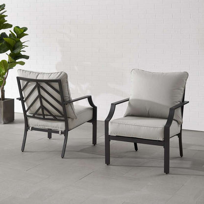 Crosley Furniture - Otto 2Pc Outdoor Chair Set Gray/Matte Black - 2 Armchairs - CO6293MB-GY veiw 2