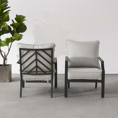 Crosley Furniture - Otto 2Pc Outdoor Chair Set Gray/Matte Black - 2 Armchairs - CO6293MB-GY veiw 3