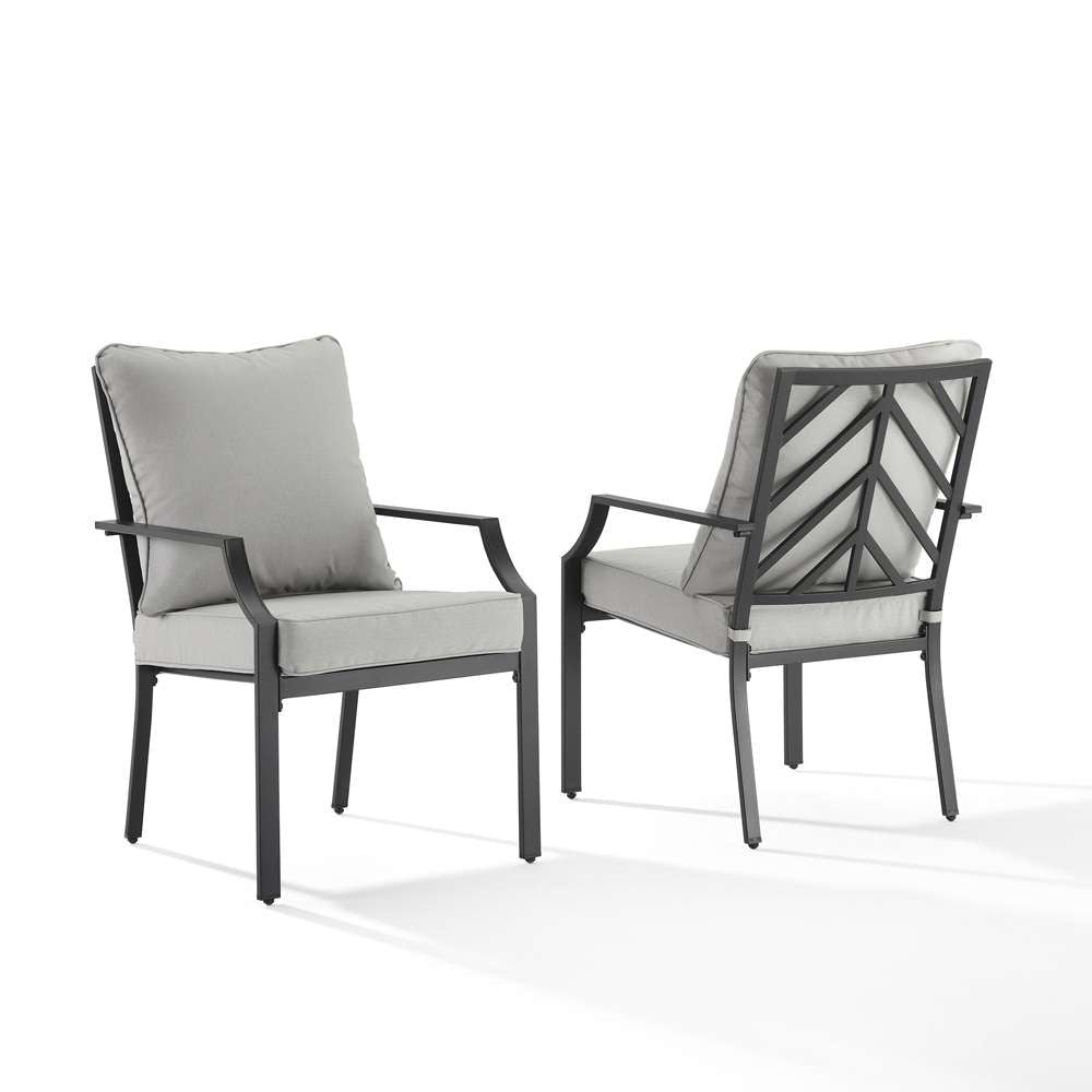 Crosley Furniture - Otto 2Pc Outdoor Dining Chair Set Gray/Matte Black - 2 Chairs - CO6291MB-GY veiw 1