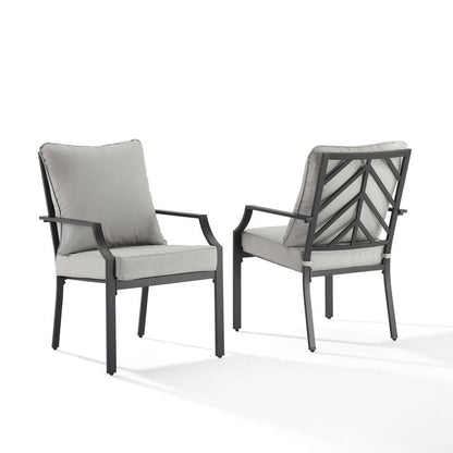 Crosley Furniture - Otto 2Pc Outdoor Dining Chair Set Gray/Matte Black - 2 Chairs - CO6291MB-GY veiw 1