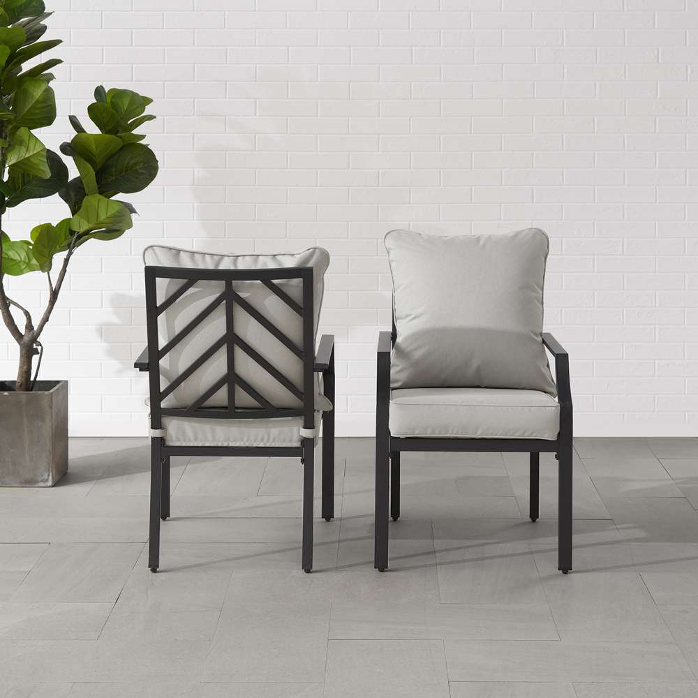 Crosley Furniture - Otto 2Pc Outdoor Dining Chair Set Gray/Matte Black - 2 Chairs - CO6291MB-GY veiw 3