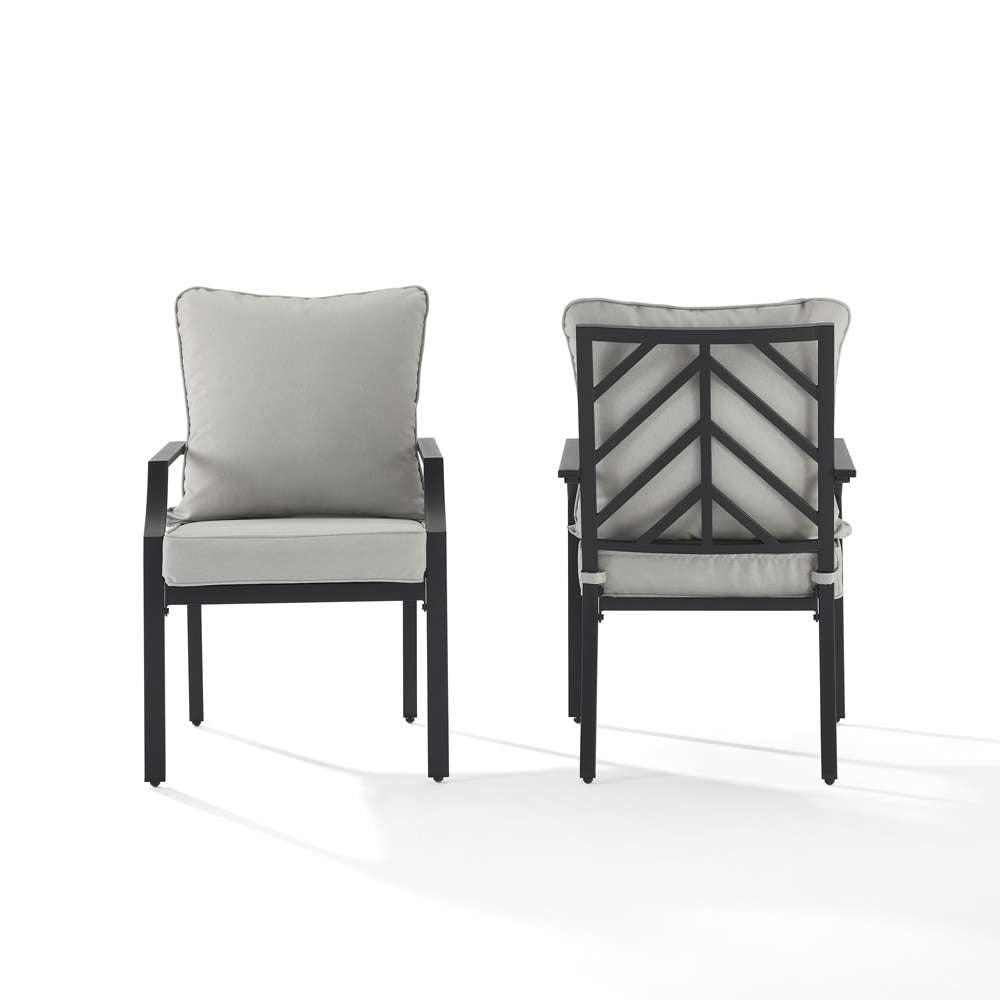 Crosley Furniture - Otto 2Pc Outdoor Dining Chair Set Gray/Matte Black - 2 Chairs - CO6291MB-GY veiw 6