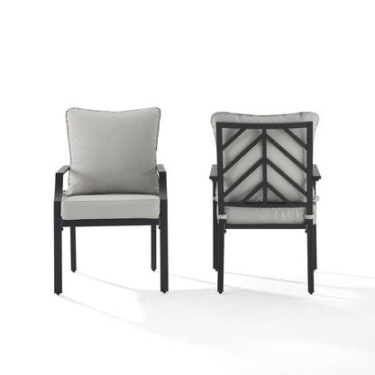 Crosley Furniture - Otto 2Pc Outdoor Dining Chair Set Gray/Matte Black - 2 Chairs - CO6291MB-GY veiw 6