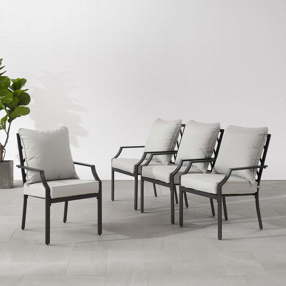 Crosley Furniture - Otto 5Pc Outdoor Dining Set Gray/Matte Black - Table & 4 Chairs - KO60060MB-GY veiw 4