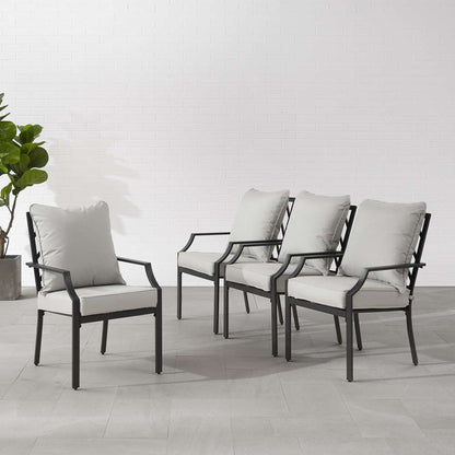 Crosley Furniture - Otto 5Pc Outdoor Dining Set Gray/Matte Black - Table & 4 Chairs - KO60060MB-GY veiw 4