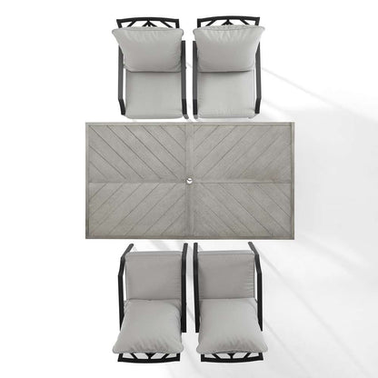 Crosley Furniture - Otto 5Pc Outdoor Dining Set Gray/Matte Black - Table & 4 Chairs - KO60060MB-GY veiw 10
