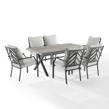 Crosley Furniture - Otto 7Pc Outdoor Dining Set Gray/Matte Black - Table & 6 Chairs - KO60061MB-GY veiw 1