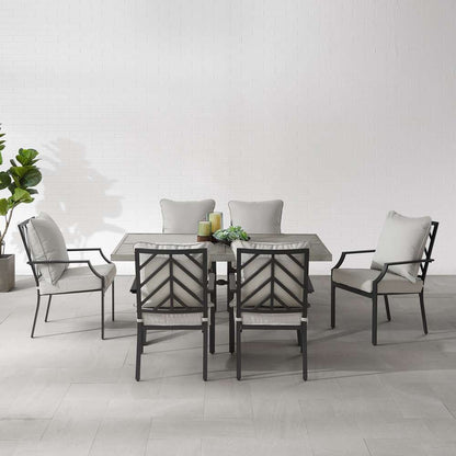 Crosley Furniture - Otto 7Pc Outdoor Dining Set Gray/Matte Black - Table & 6 Chairs - KO60061MB-GY veiw 3