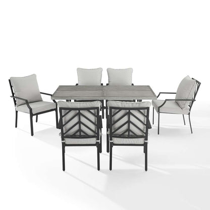 Crosley Furniture - Otto 7Pc Outdoor Dining Set Gray/Matte Black - Table & 6 Chairs - KO60061MB-GY veiw 6