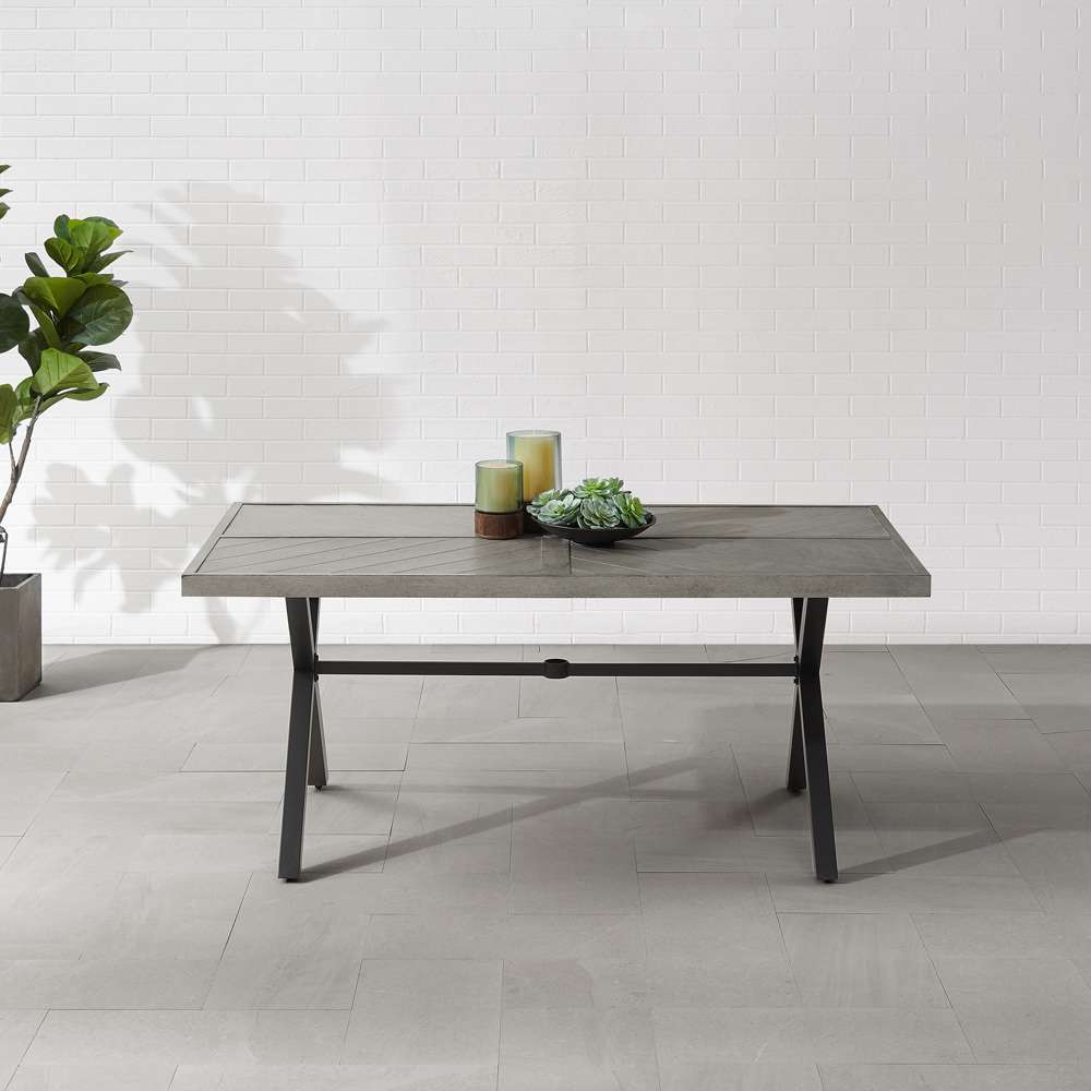 Crosley Furniture - Otto Outdoor Dining Table Gray/Matte Black - CO6292MB-GY veiw 3