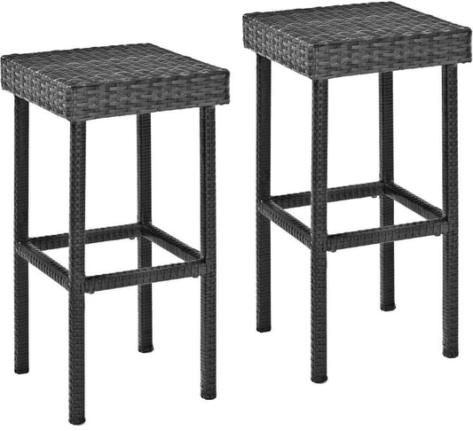 Crosley Furniture - Palm Harbor Outdoor Wicker Bar Height Stool in Weathered Gray (Set of 2) - CO7108-WG veiw 1