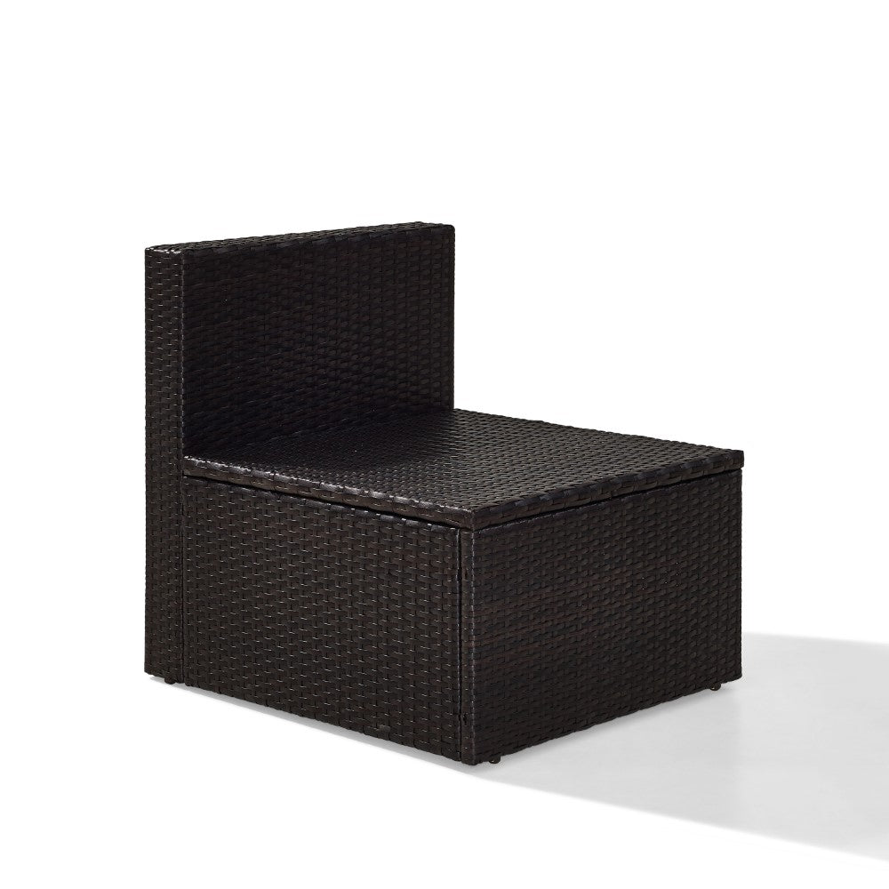 Crosley Furniture - Palm Harbor Outdoor Wicker Center Chair in Brown With Gray Cushions - KO70090BR-GY_CLOSEOUT veiw 6