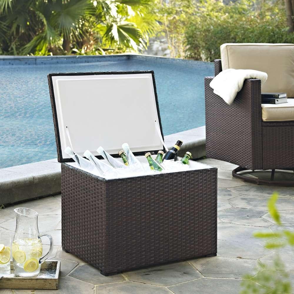 Crosley Furniture - Palm Harbor Outdoor Wicker Cooler - CO7302-BR veiw 1