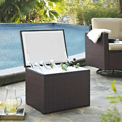 Crosley Furniture - Palm Harbor Outdoor Wicker Cooler - CO7302-BR veiw 1