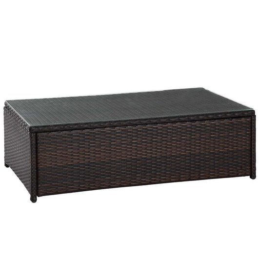 Crosley Furniture - Palm Harbor Outdoor Wicker Glass Top Table - CO7201-BR view 1