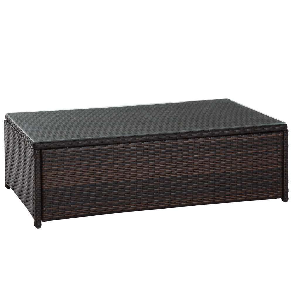 Crosley Furniture - Palm Harbor Outdoor Wicker Glass Top Table - CO7201-BR veiw 1