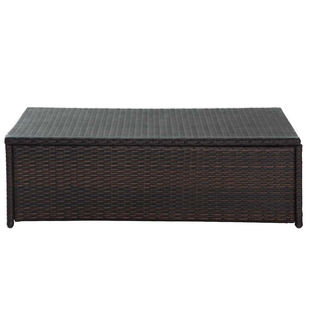 Crosley Furniture - Palm Harbor Outdoor Wicker Glass Top Table - CO7201-BR veiw 3