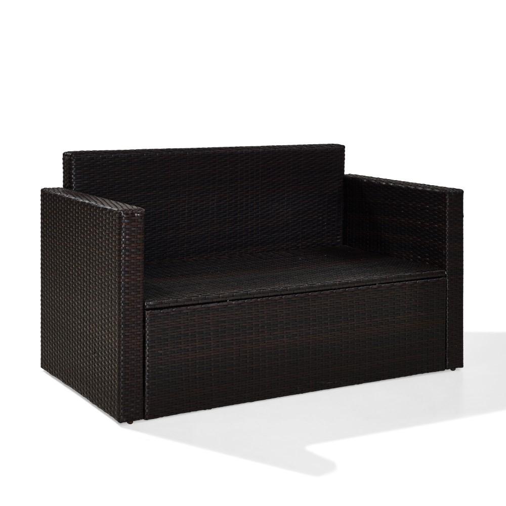 Crosley Furniture - Palm Harbor Outdoor Wicker Loveseat in Brown With Gray Cushions - KO70092BR-GY_CLOSEOUT veiw 7