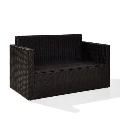 Crosley Furniture - Palm Harbor Outdoor Wicker Loveseat in Brown With Sand Cushions - KO70092BR-SA_CLOSEOUT veiw 7