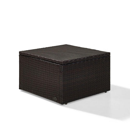 Crosley Furniture - Palm Harbor Outdoor Wicker Ottoman in Brown With Gray Cushions - KO70091BR-GY_CLOSEOUT veiw 6