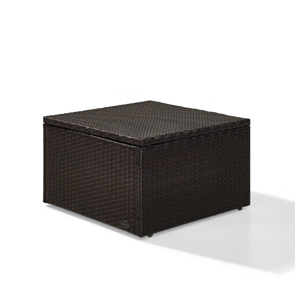 Crosley Furniture - Palm Harbor Outdoor Wicker Ottoman in Brown With Sand Cushions - KO70091BR-SA_CLOSEOUT veiw 6