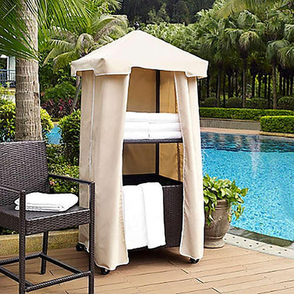 Crosley Furniture - Palm Harbor Outdoor Wicker Towel Valet with Sand Cover - CO7304-BR veiw 1