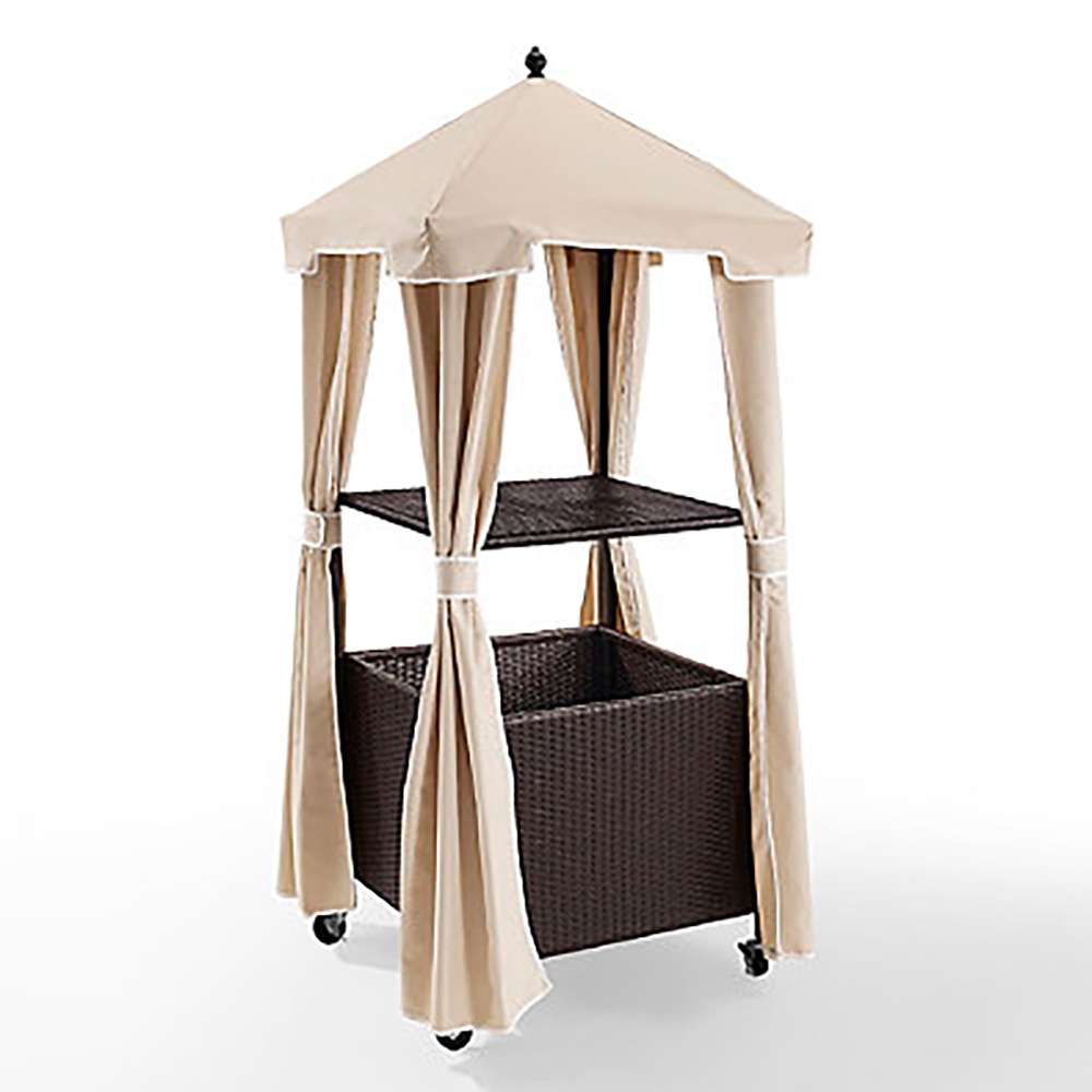 Crosley Furniture - Palm Harbor Outdoor Wicker Towel Valet with Sand Cover - CO7304-BR veiw 4