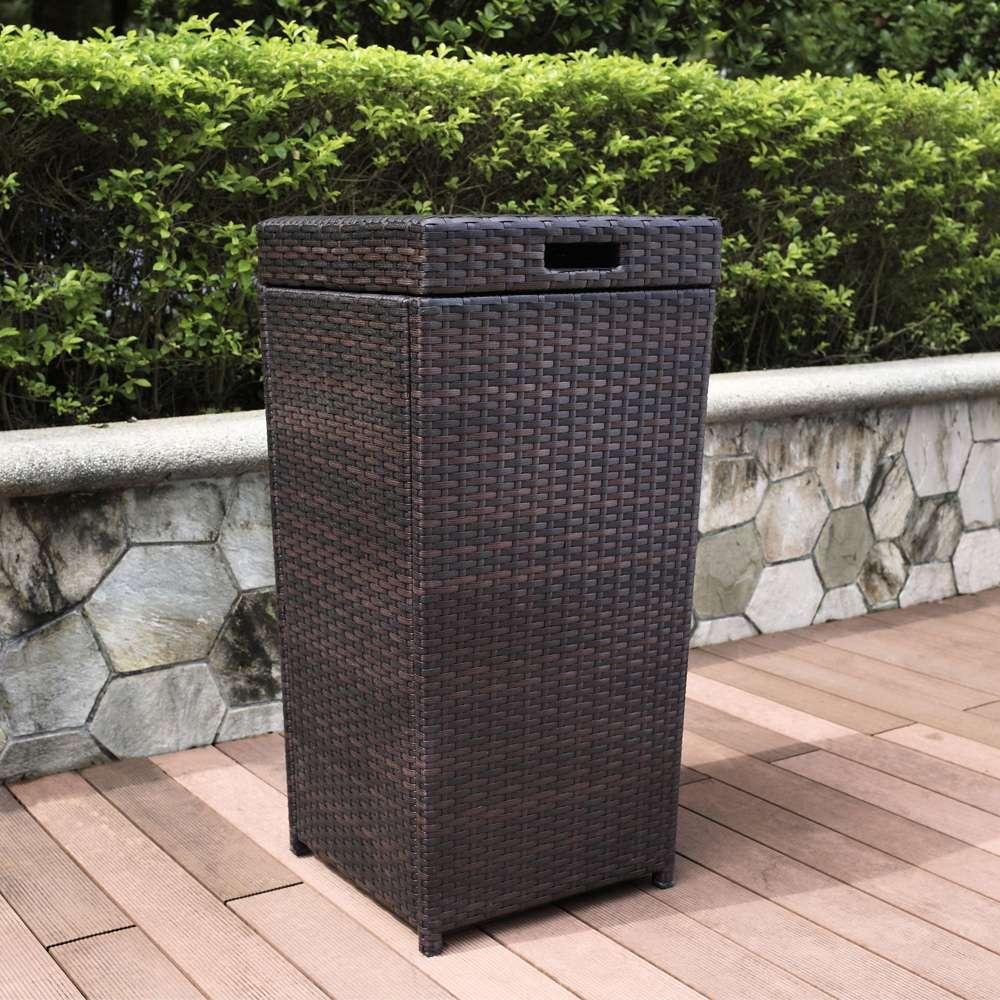 Crosley Furniture - Palm Harbor Outdoor Wicker Trash Bin in Brown - CO7301-BR veiw 1