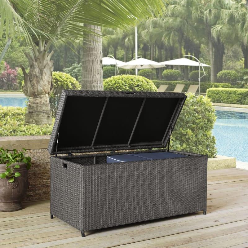 Crosley Furniture - Palm Harbor Wicker Storage Bin in Weathered Grey - CO7300-WG veiw 6