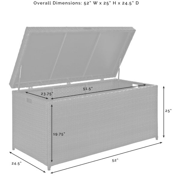 Crosley Furniture - Palm Harbor Wicker Storage Bin in Weathered Grey - CO7300-WG veiw 8