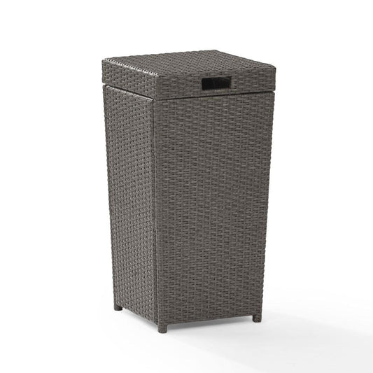 Crosley Furniture - Palm Harbor Wicker Trash Bin in Weathered Gray - CO7301-WG view 1