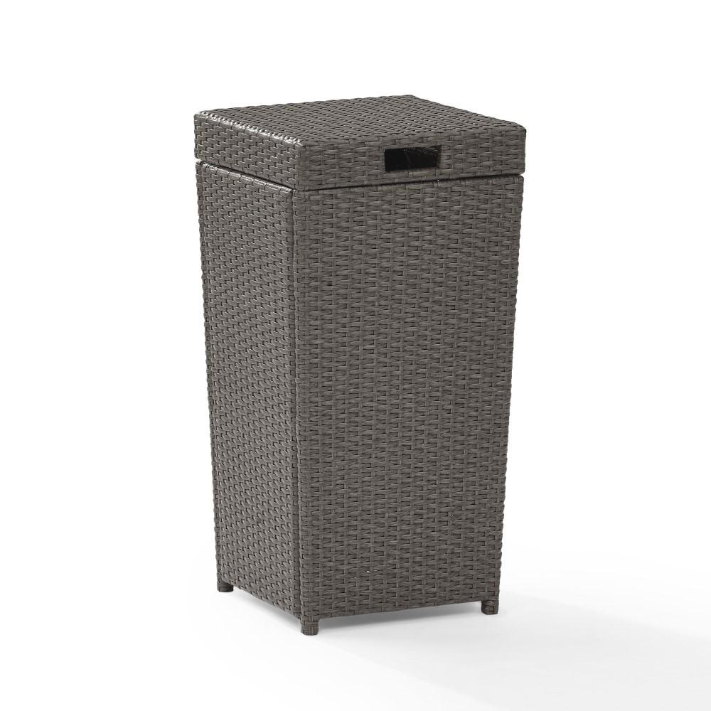 Crosley Furniture - Palm Harbor Wicker Trash Bin in Weathered Gray - CO7301-WG veiw 1