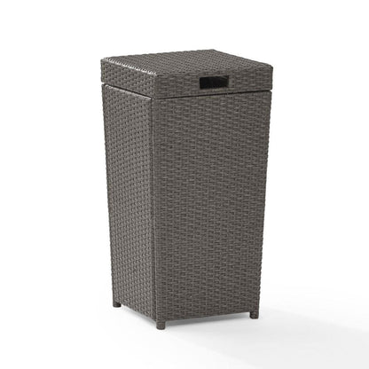 Crosley Furniture - Palm Harbor Wicker Trash Bin in Weathered Gray - CO7301-WG veiw 1