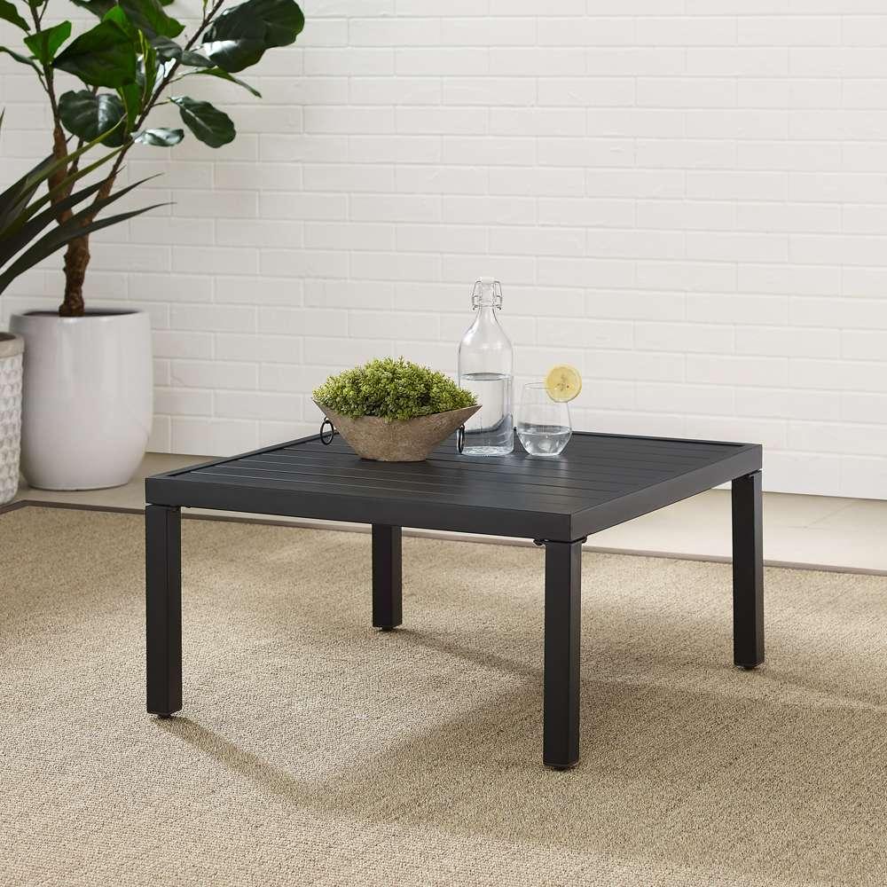 Crosley Furniture - Piermont Outdoor Metal Sectional Coffee Table Matte Black - CO6321-MB veiw 1