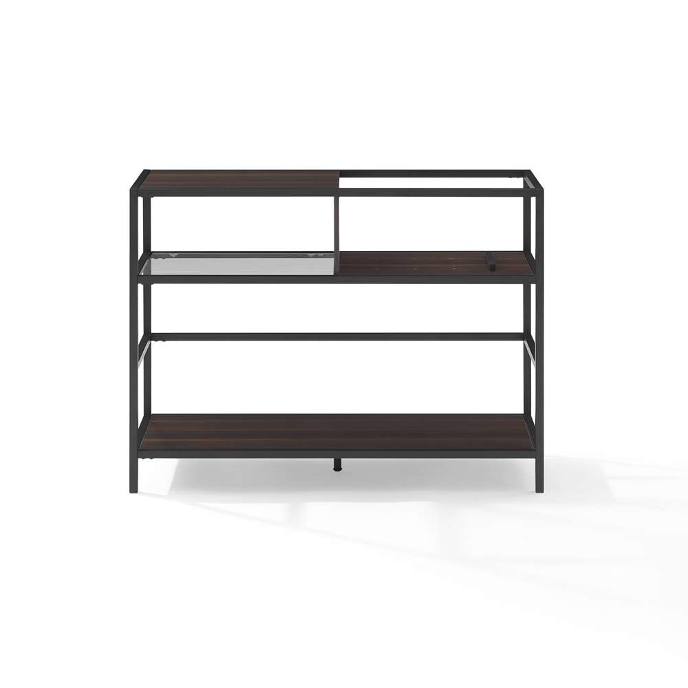 Crosley Furniture Provo Record Storage Console Matte Black/Brown - CF1143MB-BR veiw 9