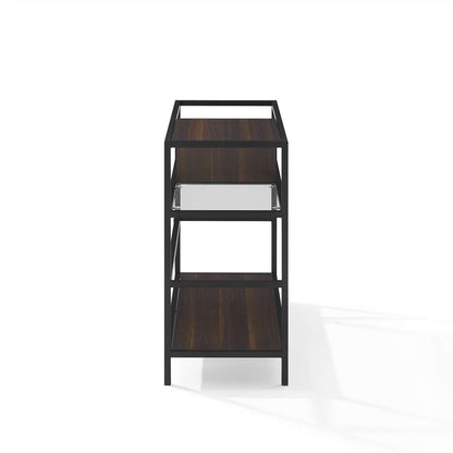 Crosley Furniture Provo Record Storage Console Matte Black/Brown - CF1143MB-BR veiw 10