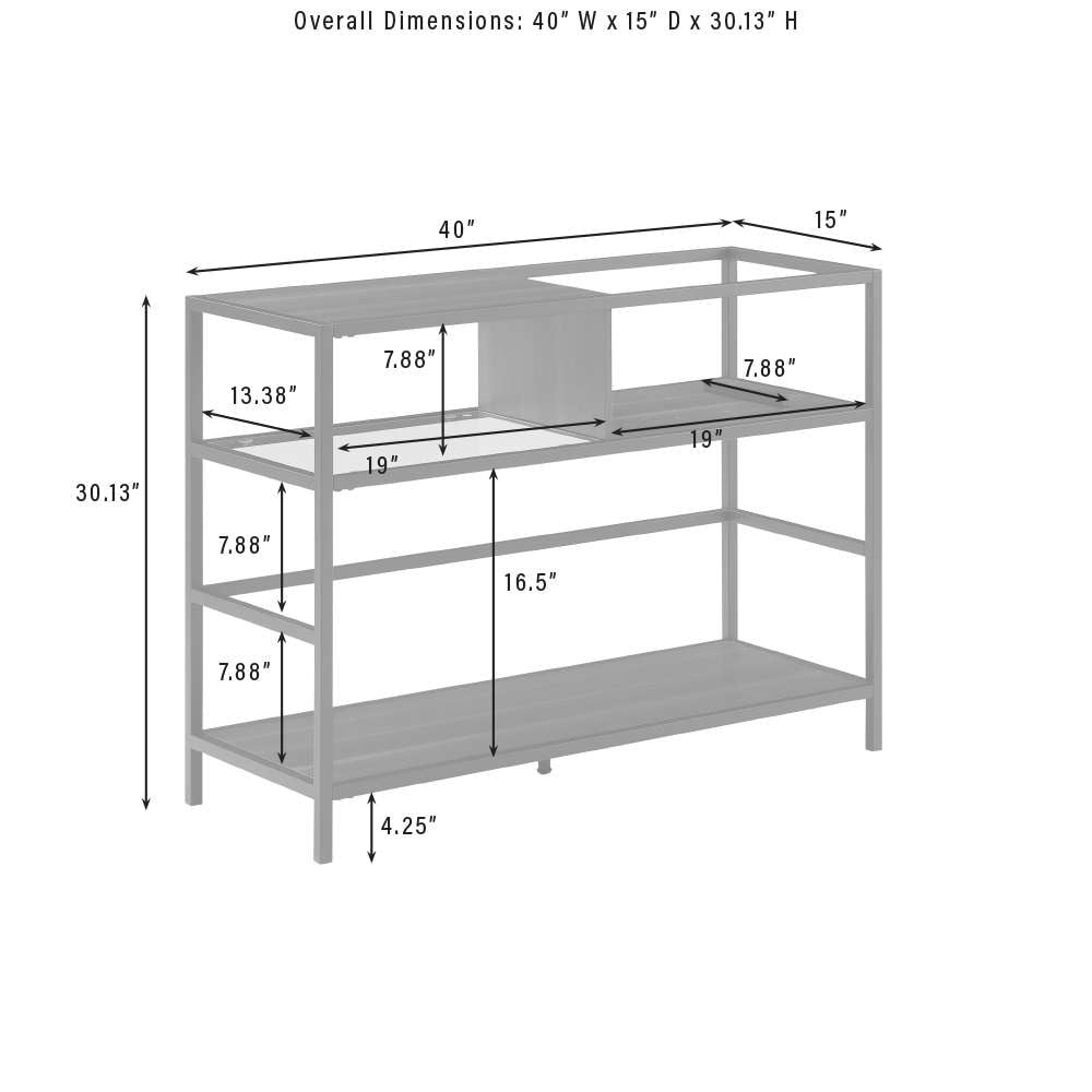 Crosley Furniture Provo Record Storage Console Matte Black/Brown - CF1143MB-BR veiw 11