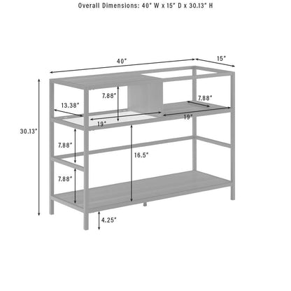 Crosley Furniture Provo Record Storage Console Matte Black/Brown - CF1143MB-BR veiw 11